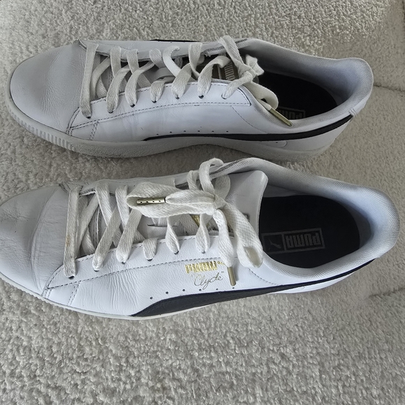 Puma Clyde Core, Gold Foil, Men's Black & White Sneakers SZ 10 - Picture 3 of 12